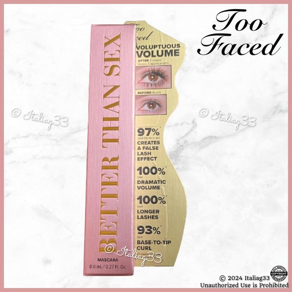 TOO FACED Better Than Sex Mascara Full Size - Black - New in Box  💋 - Picture 2 of 14
